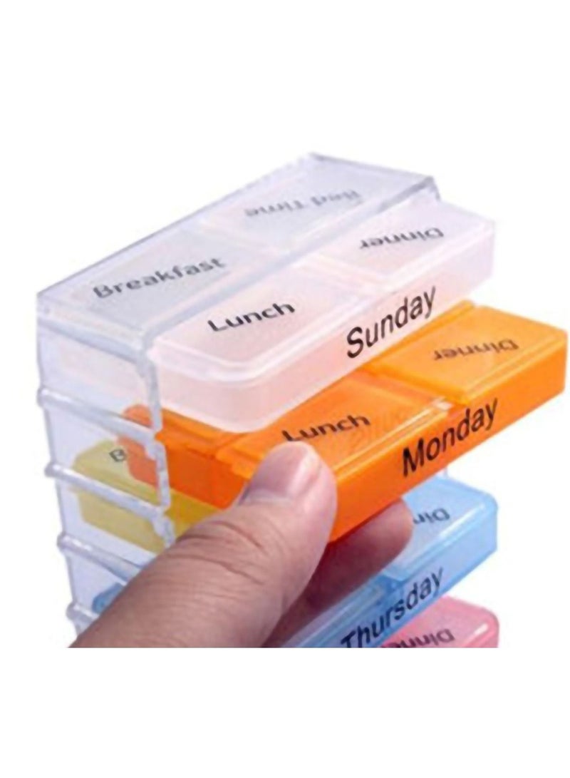 Portable Medicine Storage Case Multicolour 7.5x4.5centimeter