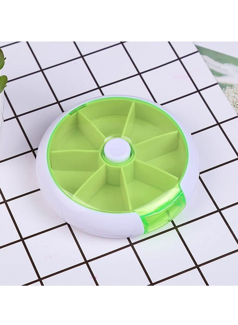 Pill Cutter for Small or Large Pills, 2 Pieces Portable Plastic Splitter, Transparent Tablet & 7 Day Rotating Box Cut Store Vitamin Medication