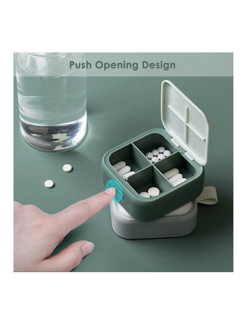 Small Pill Case Cute Box Travel Daily Organizer Portable Pretty Container for Purse Pocket Compact Medicine Holder Fish Oils Supplements