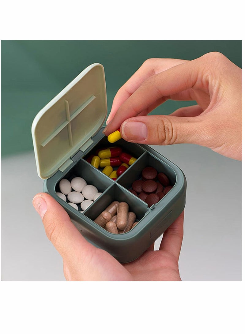 Small Pill Case Cute Box Travel Daily Organizer Portable Pretty Container for Purse Pocket Compact Medicine Holder Fish Oils Supplements