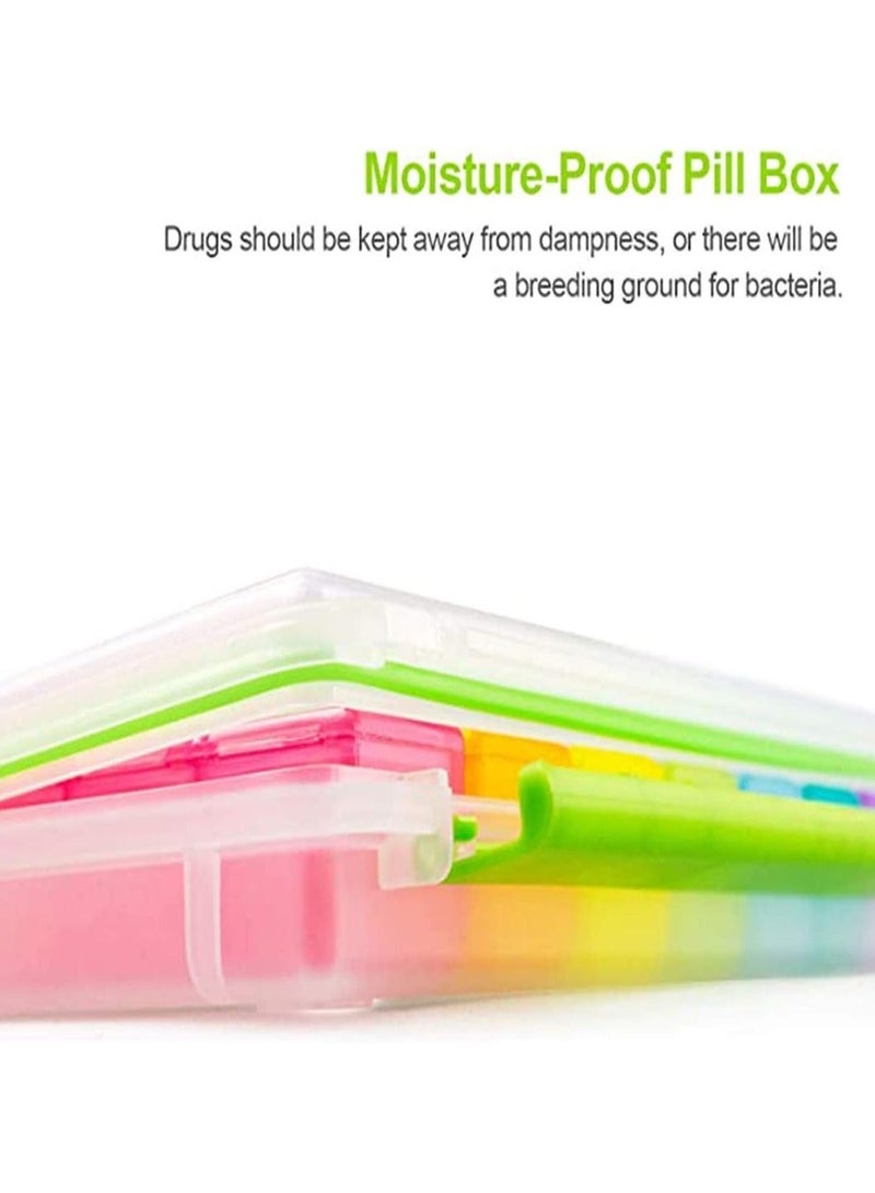 Pill Box Organiser 7 Day Dispenser Weekly 3 Times a with case for Travel, Vitamin Fish Oil Container Planner BPA Free