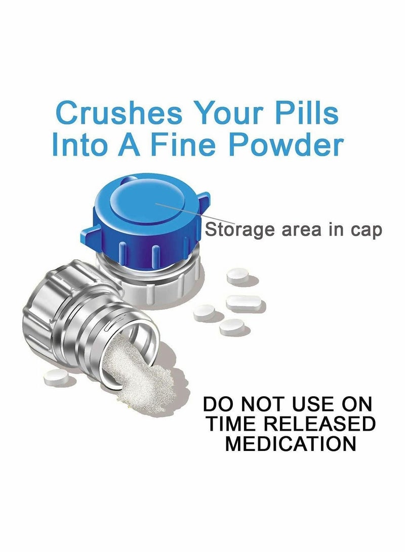 Pills Crushers, Professional and Domestic Pulverizer, with Built-in Pillbox, for Elderly Persons