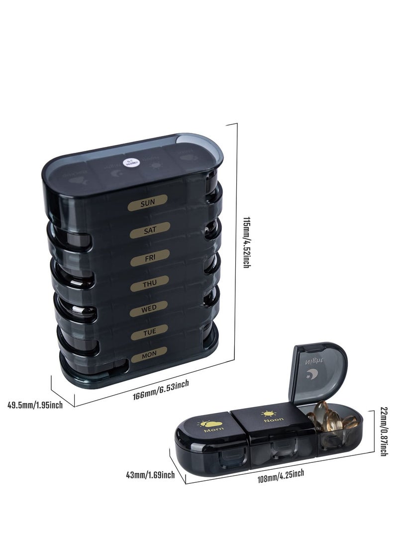 Pill Organizer, Organizer 3 Times a Day - Weekly Day, Daily Box to Hold Vitamins, Cod Liver Oil, Supplements and Medication