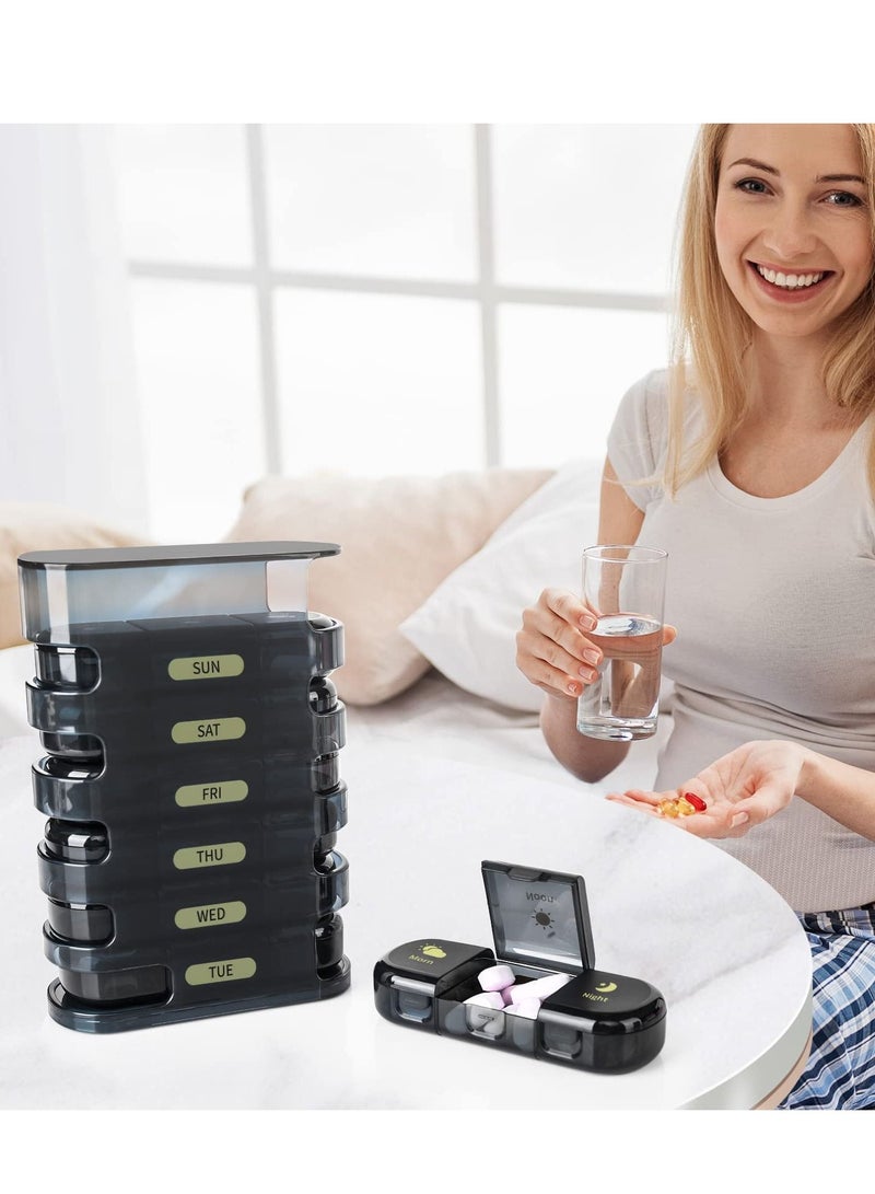 Pill Organizer, Organizer 3 Times a Day - Weekly Day, Daily Box to Hold Vitamins, Cod Liver Oil, Supplements and Medication