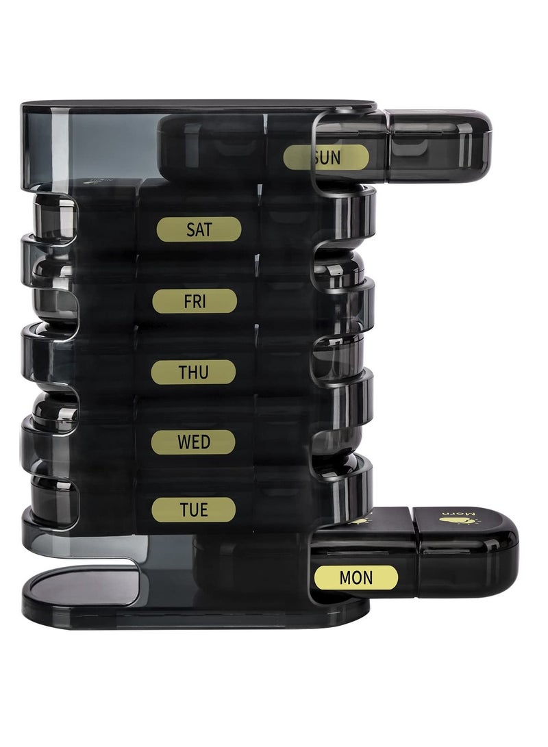 Pill Organizer, Organizer 3 Times a Day - Weekly Day, Daily Box to Hold Vitamins, Cod Liver Oil, Supplements and Medication