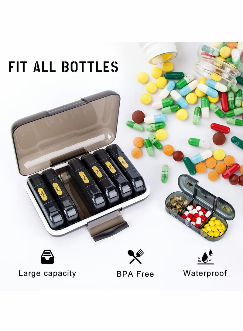 Pill Organizer 3 Times a Day Weekly Daily Box to Hold Vitamins