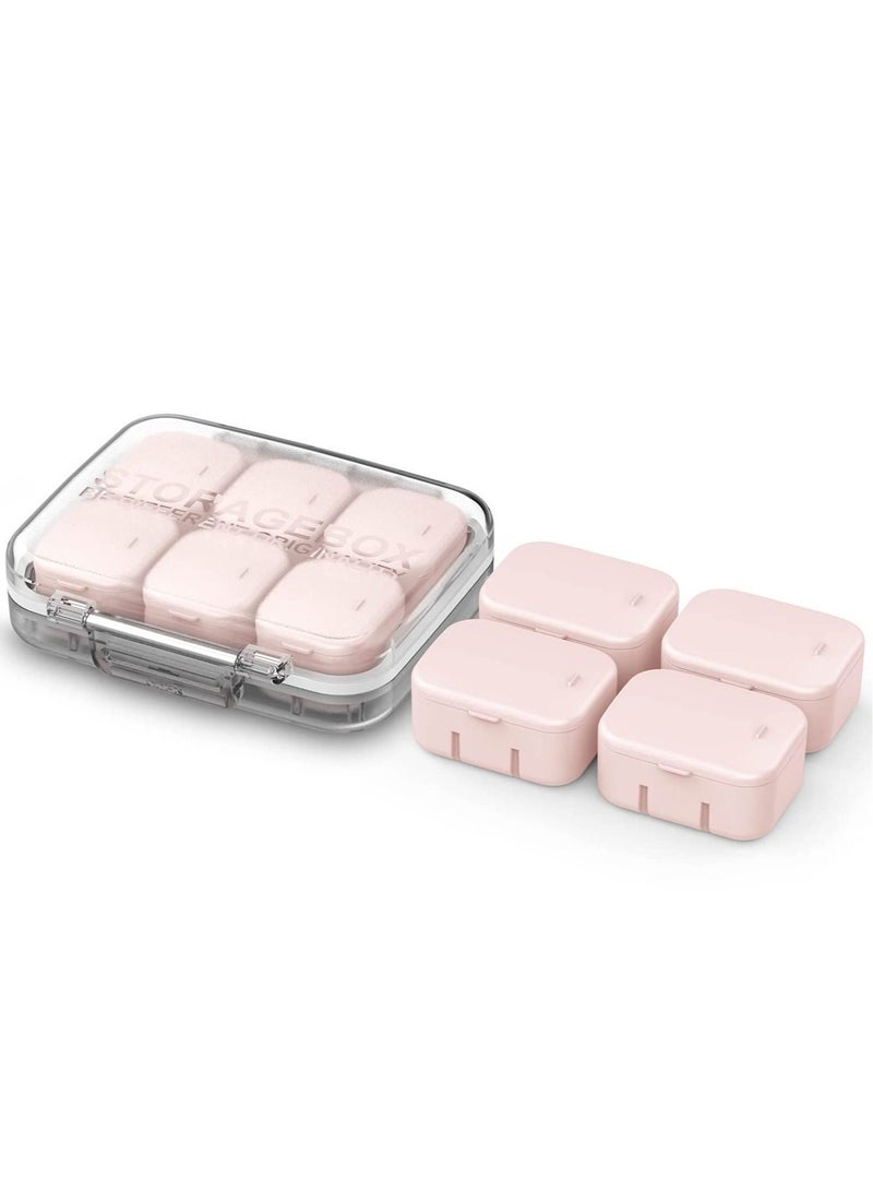 Daily Pill Organizer, 10 Compartments Portable Medicine Box, Combined Case to Hold Vitamins, pill, Cod Liver Oil (Pink)