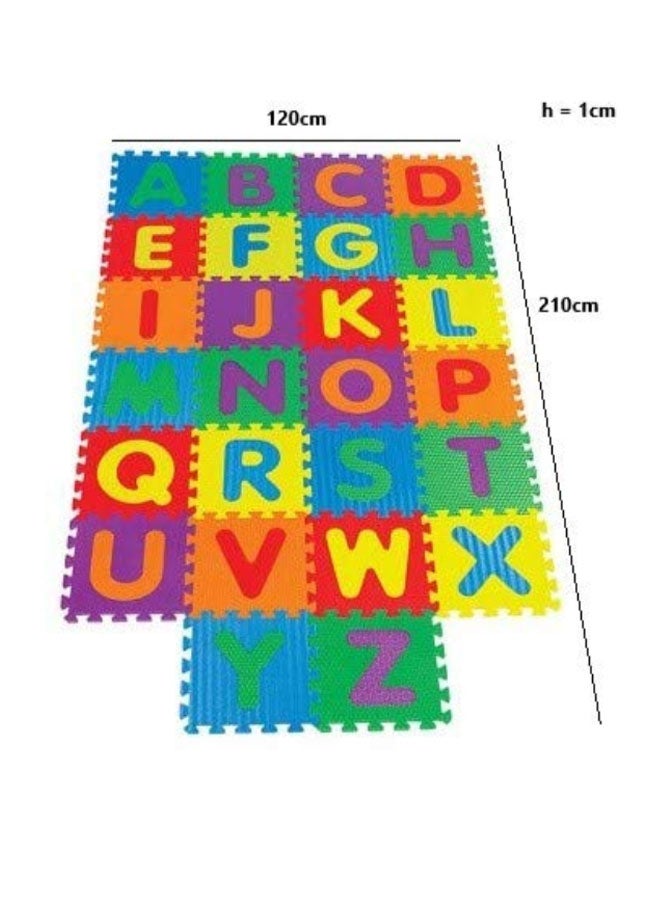 Non-Toxic Backyard Or Indoors A-Z Alphabets Puzzle Play Mat Foam For Kids 30x30x1cm