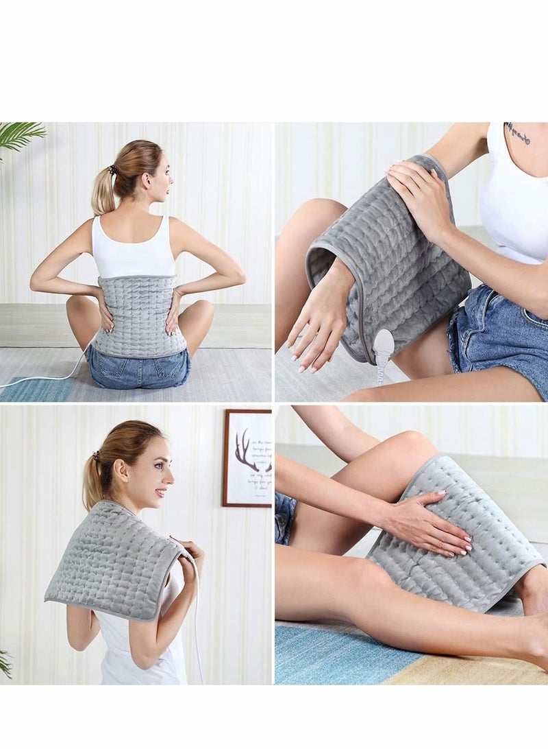 Heating Pad, Electric Heat Pad for Back Pain and Cramps Relief Fast with 6 Settings Auto Shut Off- Machine Washable 76 x 40cm