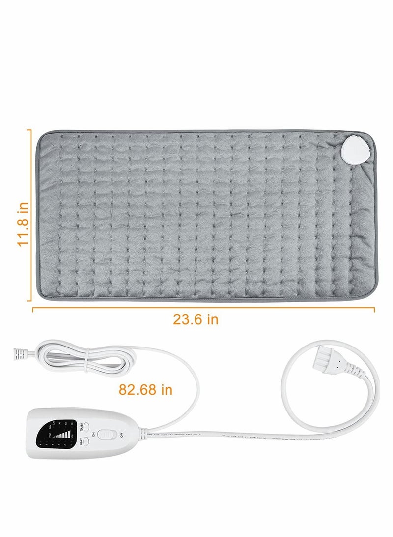 Heating Pad, Electric Heat Pad for Back Pain and Cramps Relief Fast with 6 Settings Auto Shut Off- Machine Washable 76 x 40cm