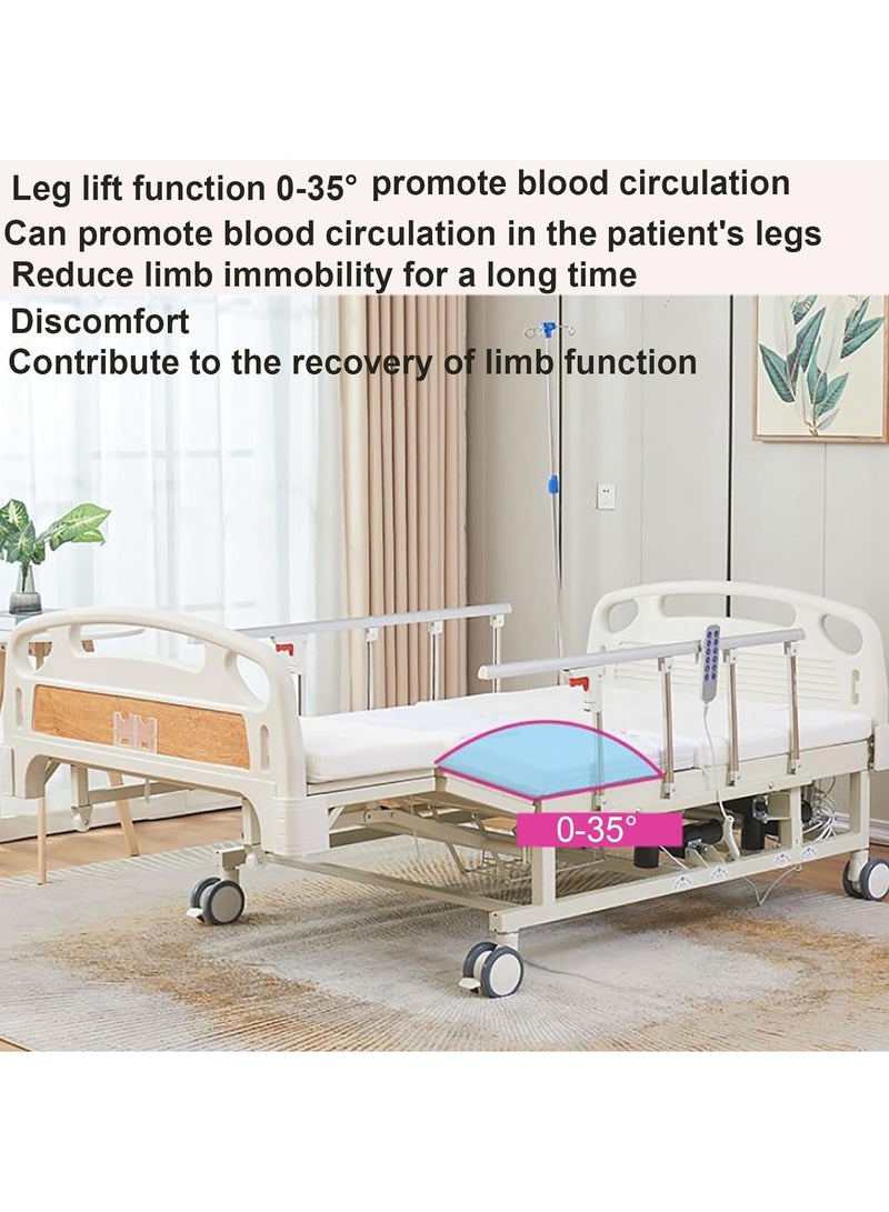 Electric Hospital Nursing Bed, 1.1M Widened Full-Curved Electric Nursing Bed, Manual Electric Integrated Nursing Bed, Anti-Slip and Slide, Heightened Dining Table