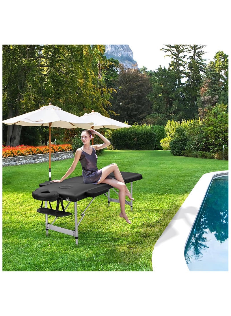 Portable Spa Bed Folding Facial Adjustable Lash Tattoo Table with Headrest Armrest