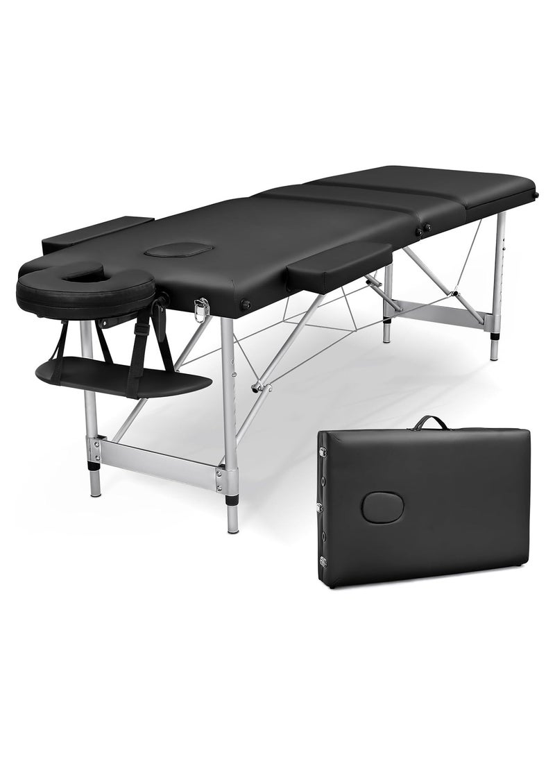 Portable Spa Bed Folding Facial Adjustable Lash Tattoo Table with Headrest Armrest