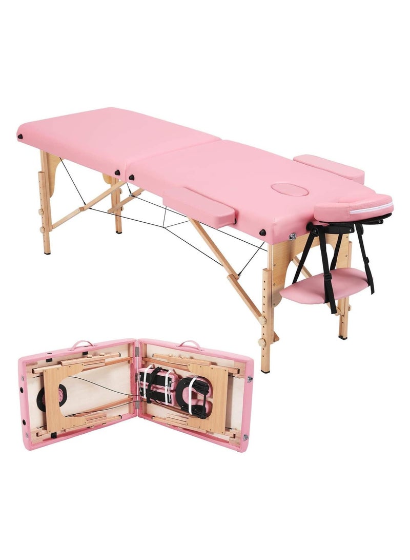 Portable Spa Bed Folding Facial Adjustable Lash Tattoo Table with Headrest Armrest