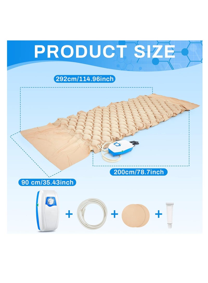 COOLBABY Silent Alternating Air Pressure Mattress With Mattress Cover And Pump Inflatable Silent Mattress To Prevent Bedsores And Sore Treatment For Bedridden Patients