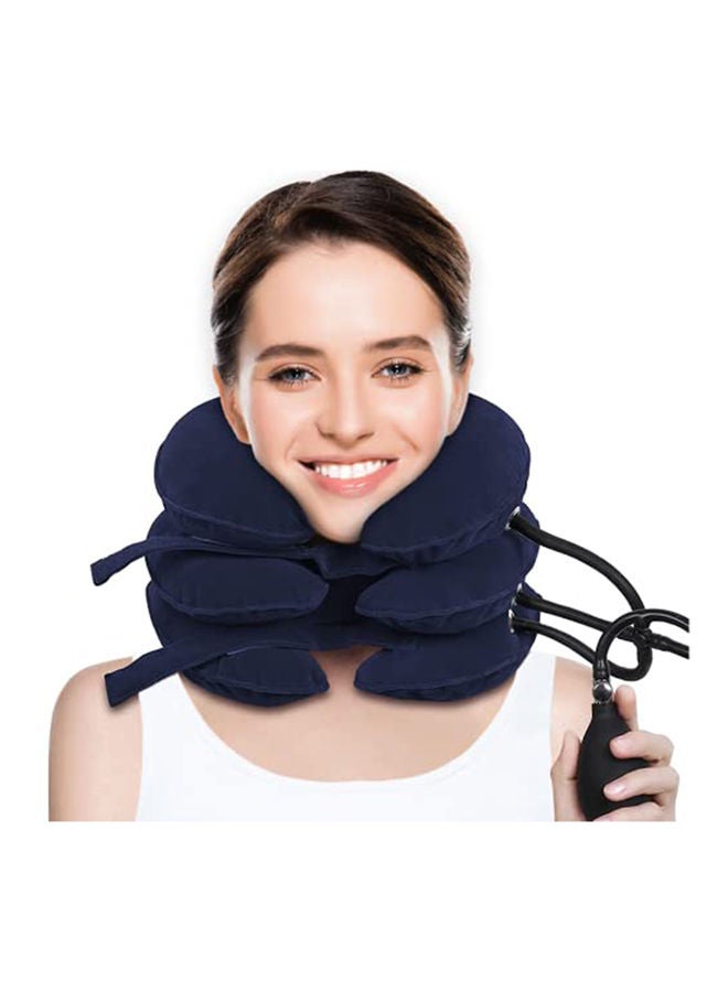 Cervical Neck Traction Device For Neck Pain Relief, Adjustable Inflatable Neck Stretcher Neck Brace, Neck Traction Pillow - Blue