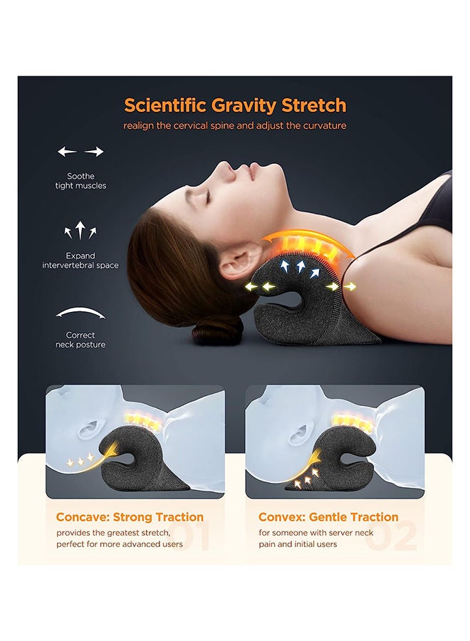 3s Heated Neck Stretcher For Pain Relief, Magnetic Therapy Case/Graphene Heating Pad And TMJ Migraine Spine Alignment