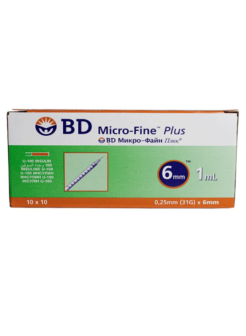 Micro-Fine Plus Insulin 1ml Syringe 31Gx6mm 100pcs