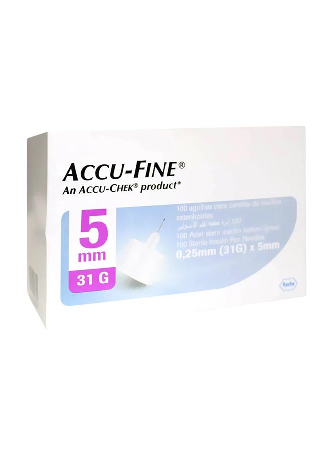 Accu-Fine 0.25Mm X 5Mm (31G) Insulin Pen Needles