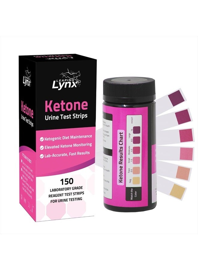 30-Second Ketone Urine Test Strips - 150 Keto Test Strips with Extra-Long Handle - Clean & Easy Ketosis Testing for Keto & Low-Carb Diet - Test Urine for Ketones in Seconds, Quality Keto Urine Strips