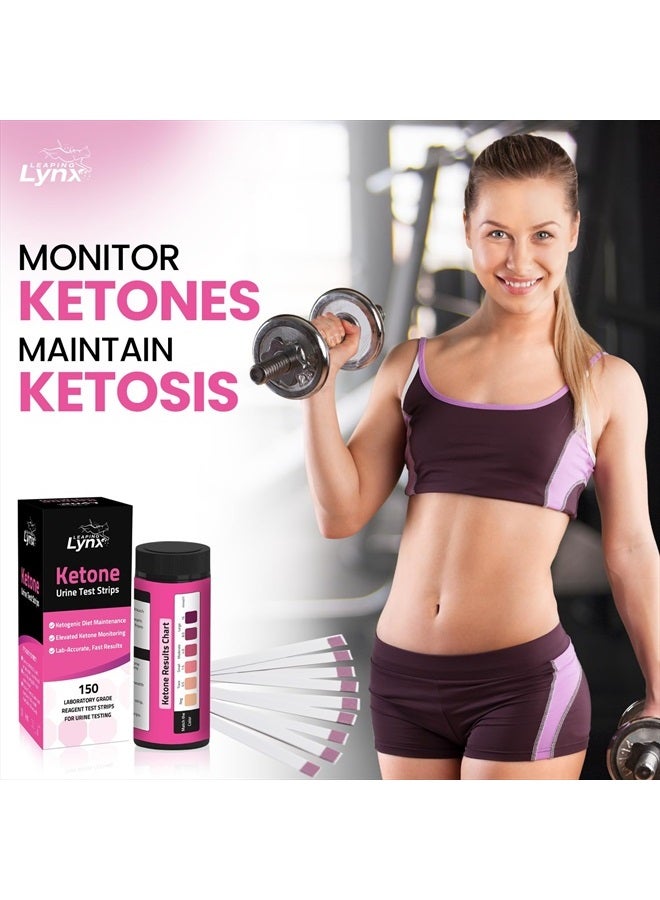 30-Second Ketone Urine Test Strips - 150 Keto Test Strips with Extra-Long Handle - Clean & Easy Ketosis Testing for Keto & Low-Carb Diet - Test Urine for Ketones in Seconds, Quality Keto Urine Strips
