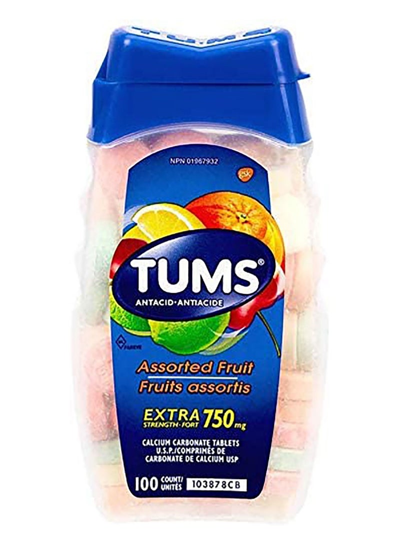 TUMS Extra Strength Assorted Fruit Antacid Chewable Tablets (100 Count)