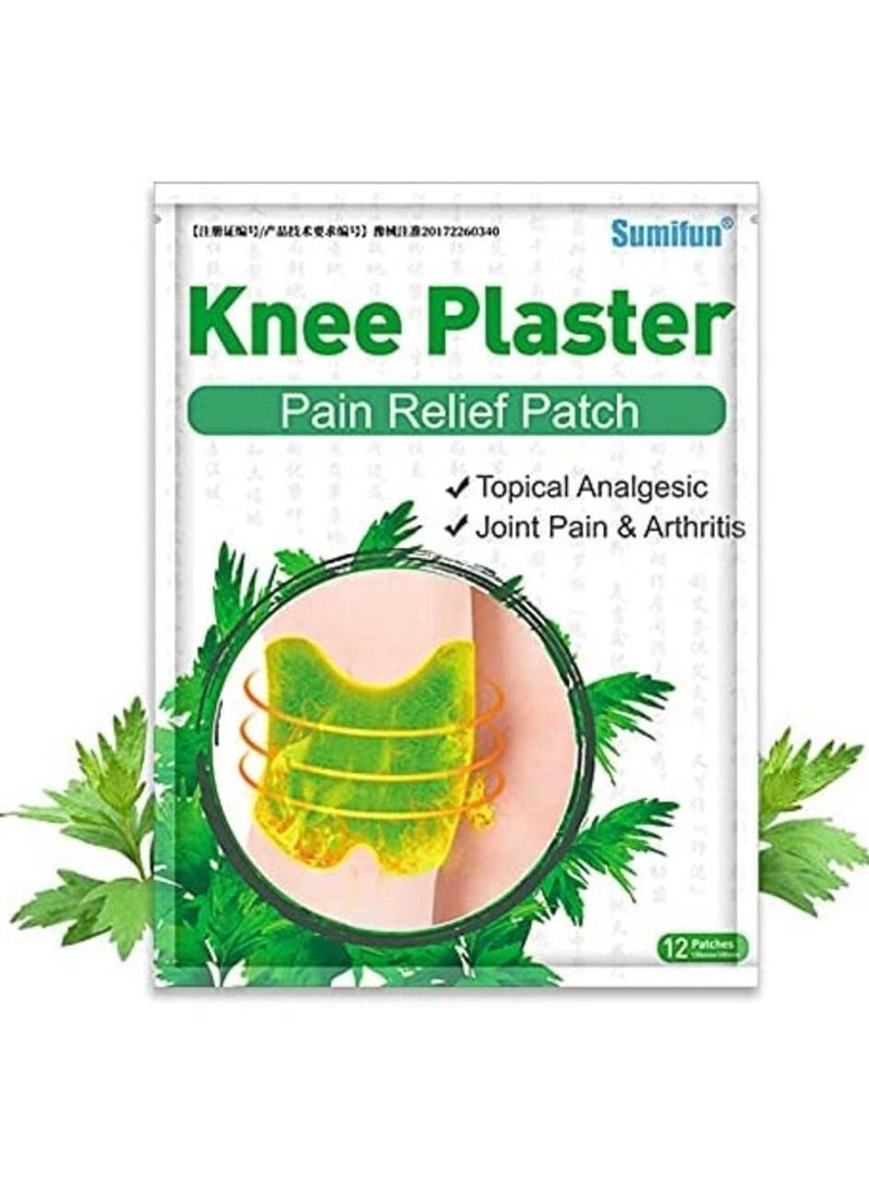 Knee Pain Relieving Patch, Wormwood Extract Sticker, Knee Cervical Plaster for Muscle, Joint Ache, Arthritis Pain Relief, 120 Count