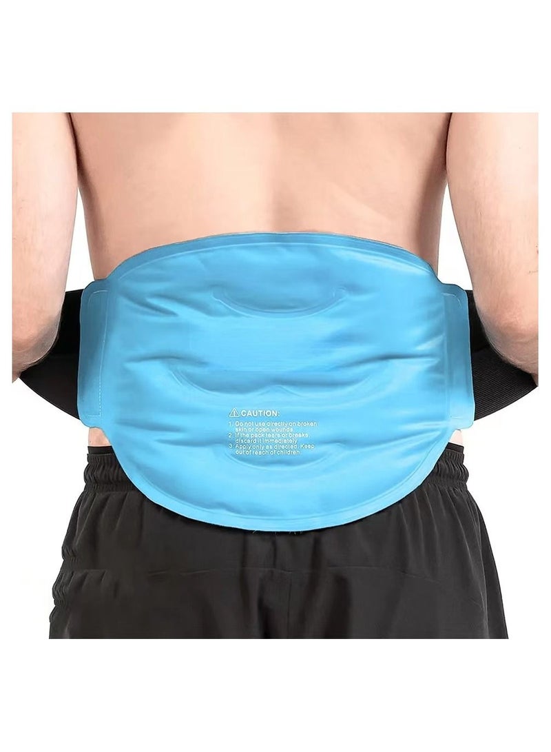 Reusable Gel Back Ice Pack with Dual Straps Soft Plush Lining and Silky Nylon Fabric Design Back Wrap with Hot Cold Therapy for Hip Waist Lumbar