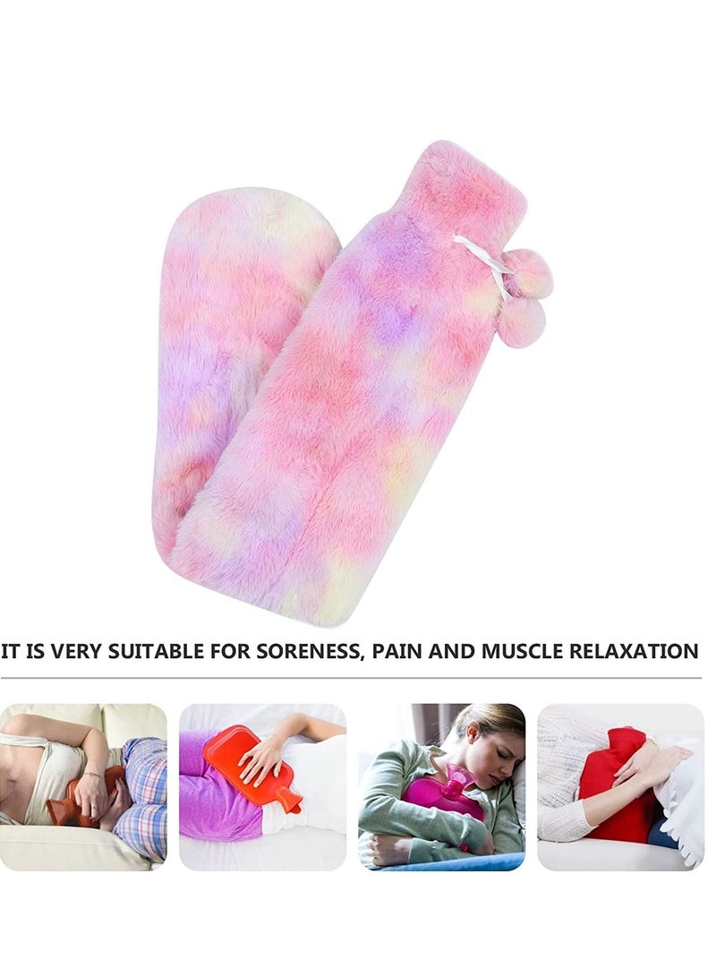 Long Hot Water Bottle Bed Warm Waist Warm Back Hot Water Bottle Rubber Hot Water Bottles Thermal Bags Long Strip Water Bags for Pain Relief Back Hand Legs 2L