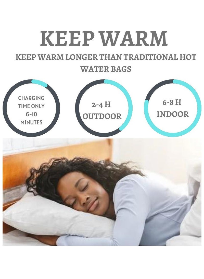 Electric Hot Water Bag – Pain Relief for Back, Neck, Waist, Legs, Small Hot Water Bottle Set for Adults and Kids, Winter Gift Bundle (2 Pcs)