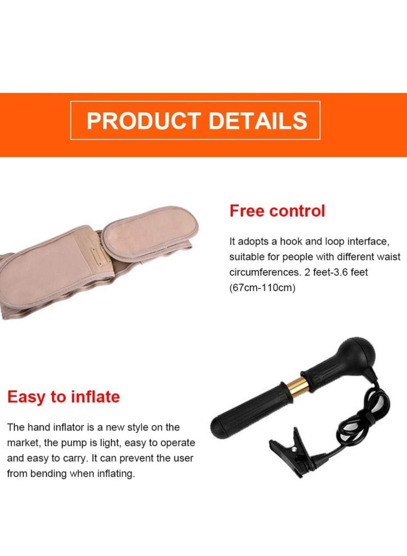 Set of Electric Hot Water Bag For Body Pain and Back Decompression Belt Lumbar Support Massage Air Traction Belt With Extended Pad, Fits 26-43 Inches Waist