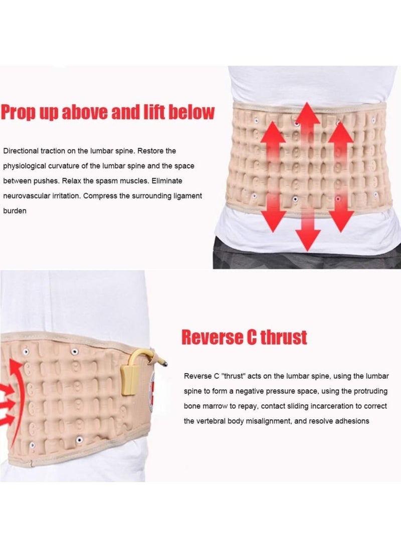 Set of Electric Hot Water Bag For Body Pain and Back Decompression Belt Lumbar Support Massage Air Traction Belt With Extended Pad, Fits 26-43 Inches Waist