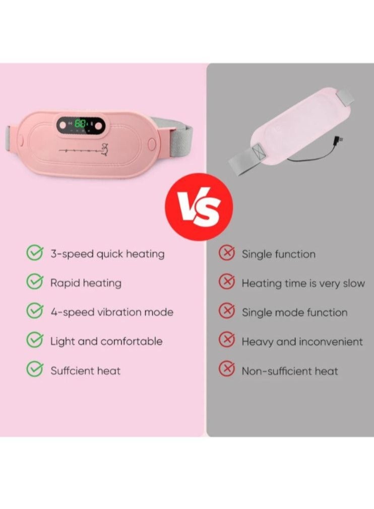 Set of Electric Hot Water Bag – Adjustable 4-Speed Rechargeable Heating Pad for Body Pain and Menstrual Relief, Warm Belt Waistband for Women