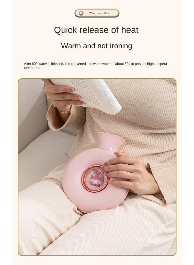 Doughnut Warm Water Bag Mini Portable Hot Hand Bag Waterflooding PVC Bag 600ml