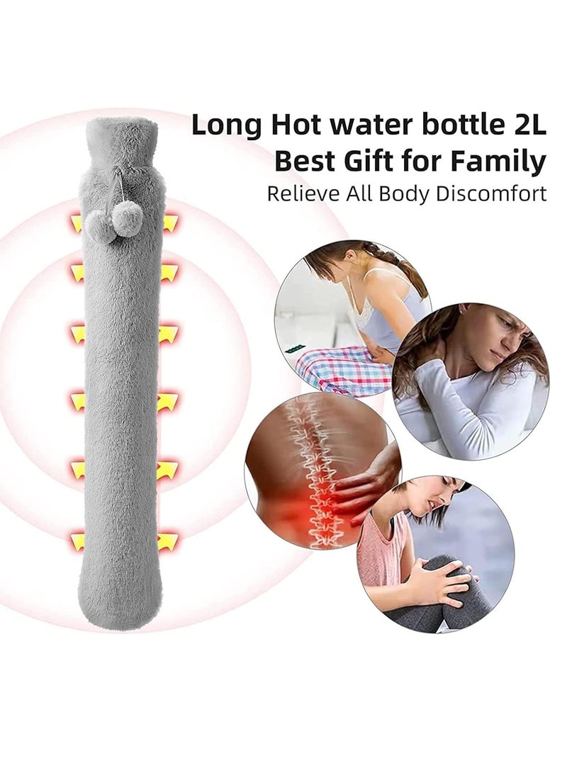 Hot Water Bottle with Cover Hot Water Bag for Pain Relief Holds 2.0L Odorless BPA Free Premium Materials Suit Neck Shoulder Pain Feet Warmer Menstrual Cramps