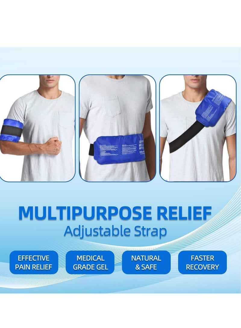 Ice Pack Reusable Hot and Cold Therapy Gel Wrap Support Injury Recovery, Alleviate Joint Muscle Pain for Knees, Back, Elbows, Wrists Legs