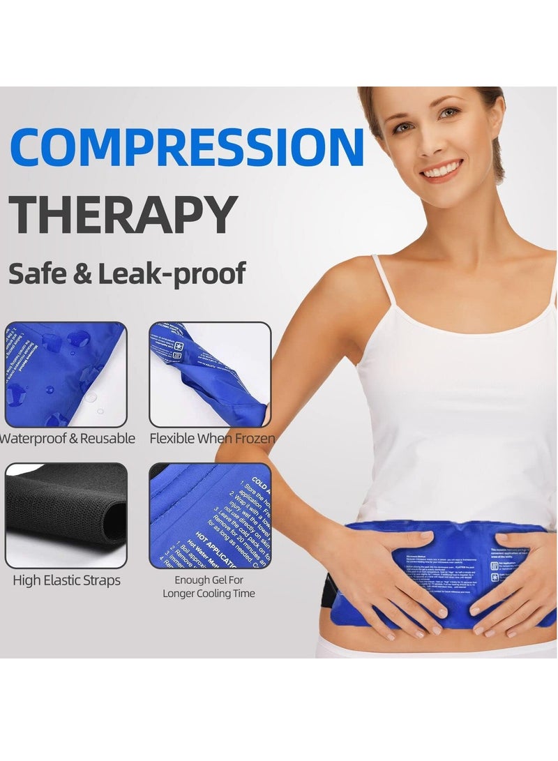 Ice Pack Reusable Hot and Cold Therapy Gel Wrap Support Injury Recovery, Alleviate Joint Muscle Pain for Knees, Back, Elbows, Wrists Legs