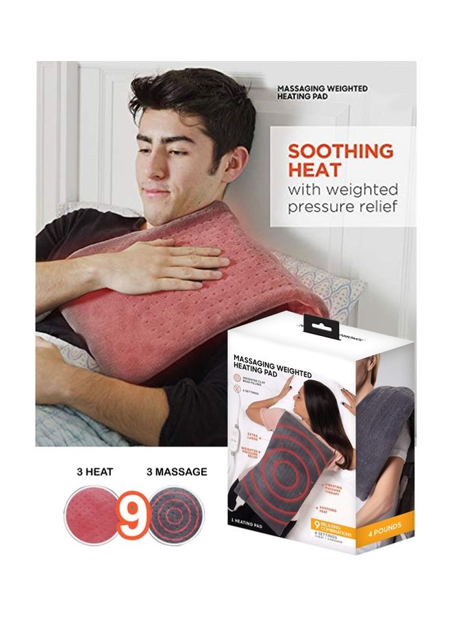 Electric Weighted Calming Heating Pad With 9 Relaxing Combination Blanket Shawl Vibration Massager Therapy For Muscles And Relax Neck Shoulder Back Body Pain