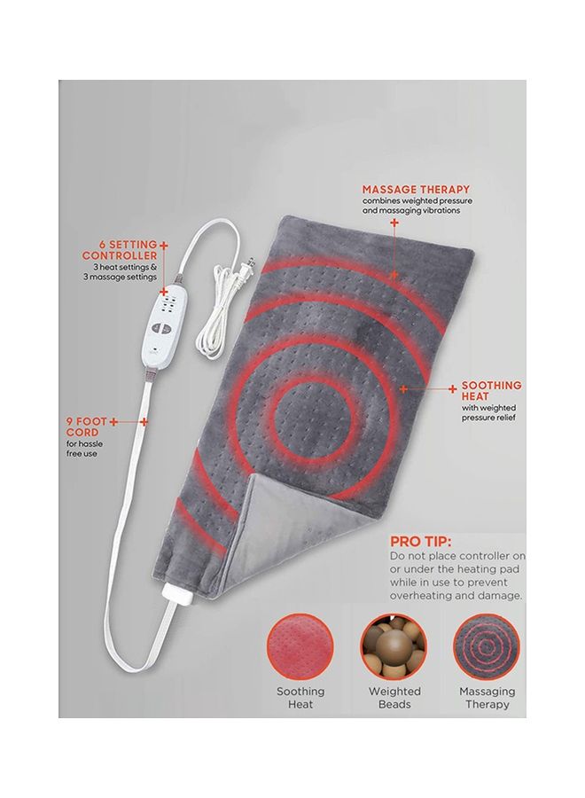 Electric Weighted Calming Heating Pad With 9 Relaxing Combination Blanket Shawl Vibration Massager Therapy For Muscles And Relax Neck Shoulder Back Body Pain