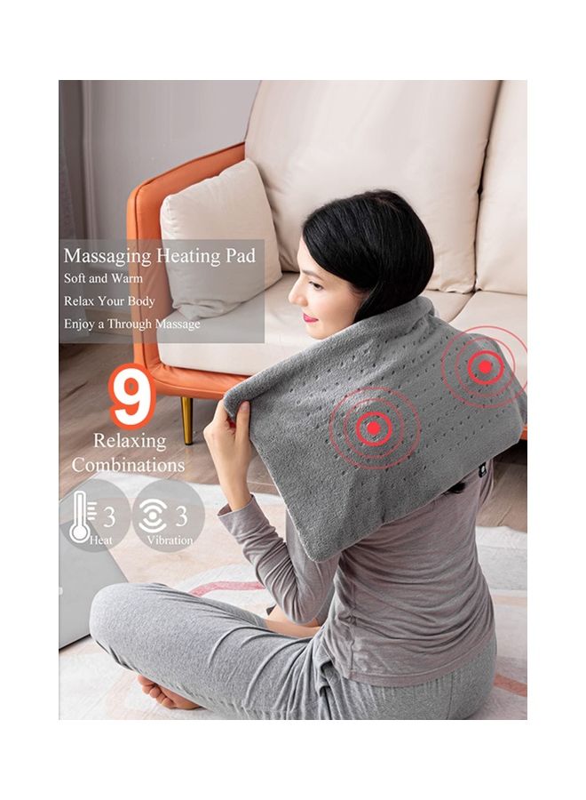 Electric Weighted Calming Heating Pad With 9 Relaxing Combination Blanket Shawl Vibration Massager Therapy For Muscles And Relax Neck Shoulder Back Body Pain