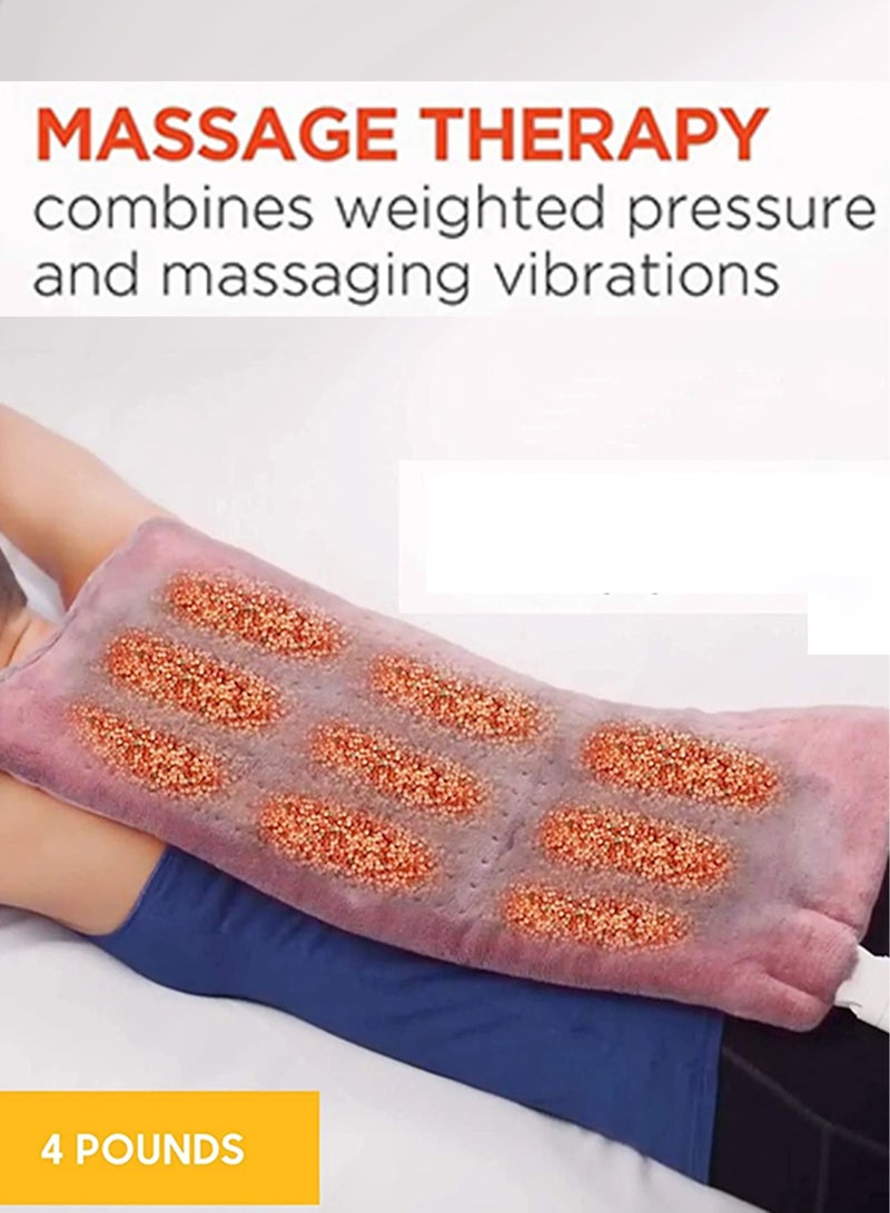 Electric Weighted Calming Heating Pad with 9 Relaxing Combination Blanket Shawl Vibration Massager Therapy