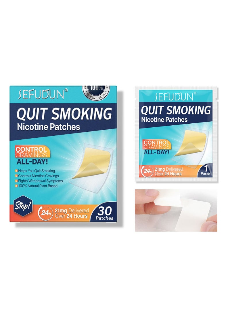 Quit Smoking Aid, Stop Smoking Patches Step 1 - 30 Patches, Easy And Effective Anti-Smoking Stickers - Best Product To Quit Smoking