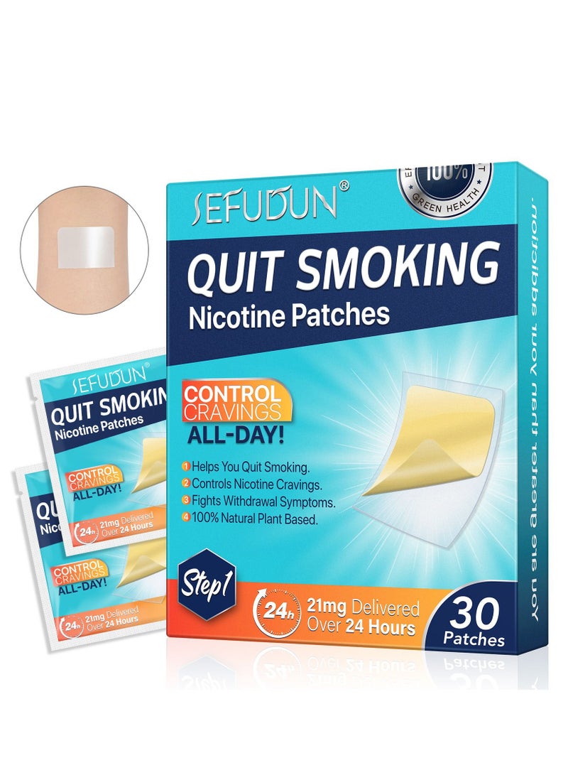 Quit Smoking Aid, Stop Smoking Patches Step 1 - 30 Patches, Easy And Effective Anti-Smoking Stickers - Best Product To Quit Smoking