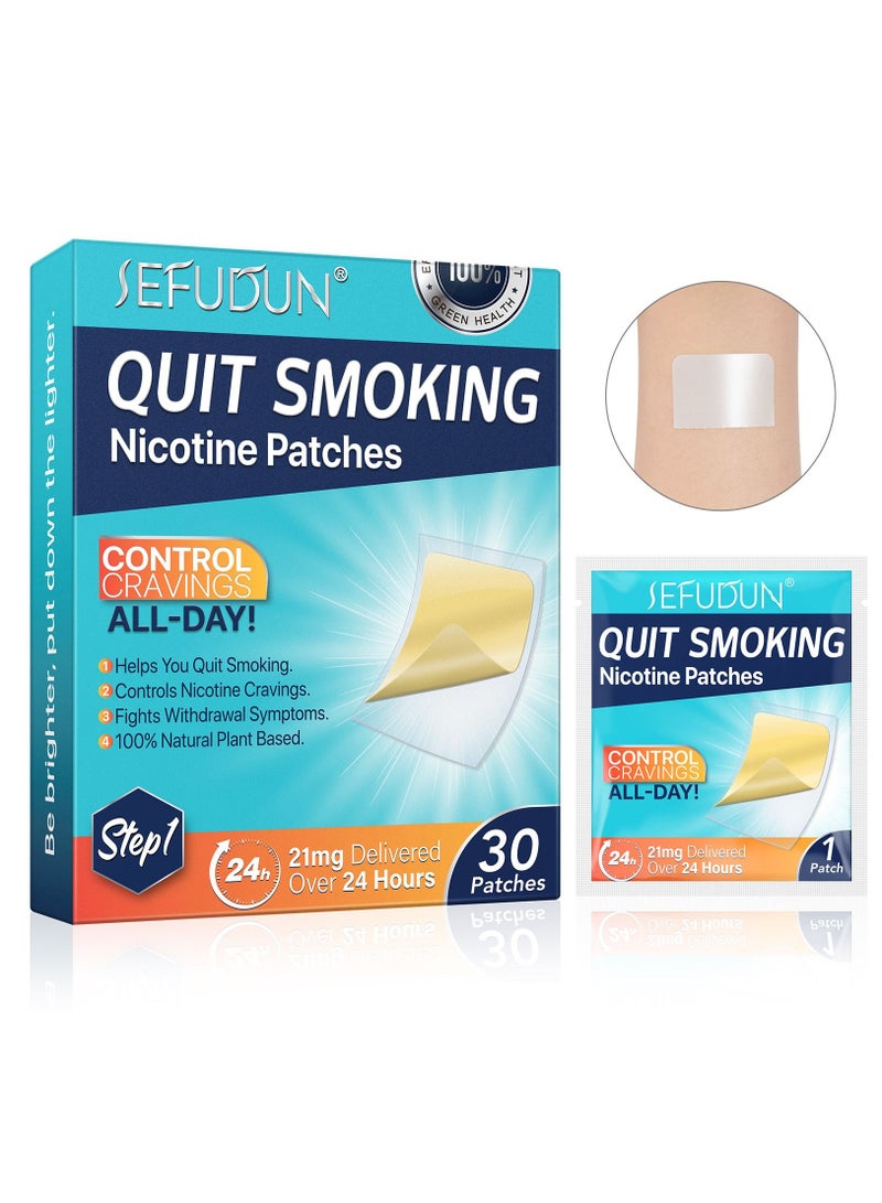 Quit Smoking Aid, Stop Smoking Patches Step 1 - 30 Patches, Easy And Effective Anti-Smoking Stickers - Best Product To Quit Smoking