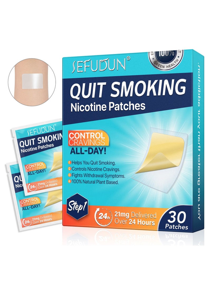 Quit Smoking Aid, Stop Smoking Patches Step 1 - 30 Patches, Easy And Effective Anti-Smoking Stickers - Best Product To Quit Smoking