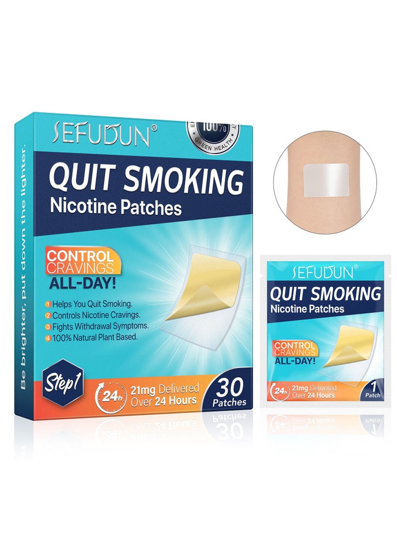 Quit Smoking Aid, Stop Smoking Patches Step 1 - 30 Patches, Easy And Effective Anti-Smoking Stickers - Best Product To Quit Smoking