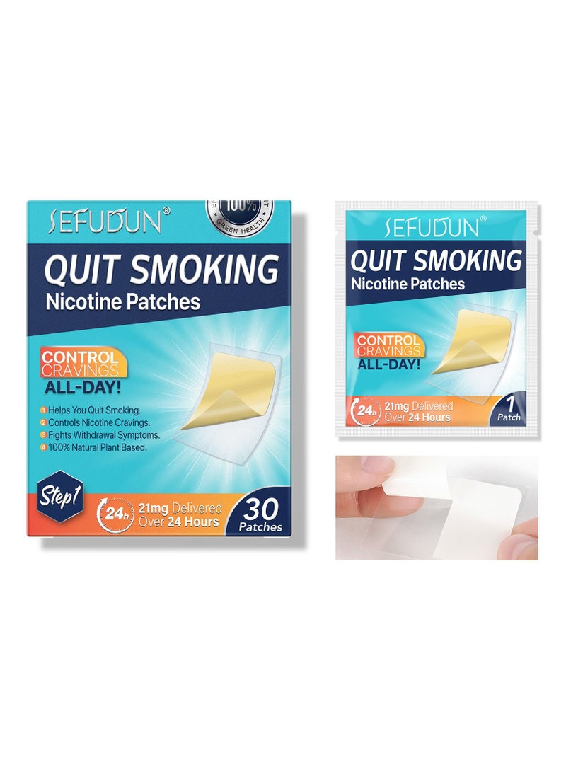 Quit Smoking Aid, Stop Smoking Patches Step 1 - 30 Patches, Easy And Effective Anti-Smoking Stickers - Best Product To Quit Smoking