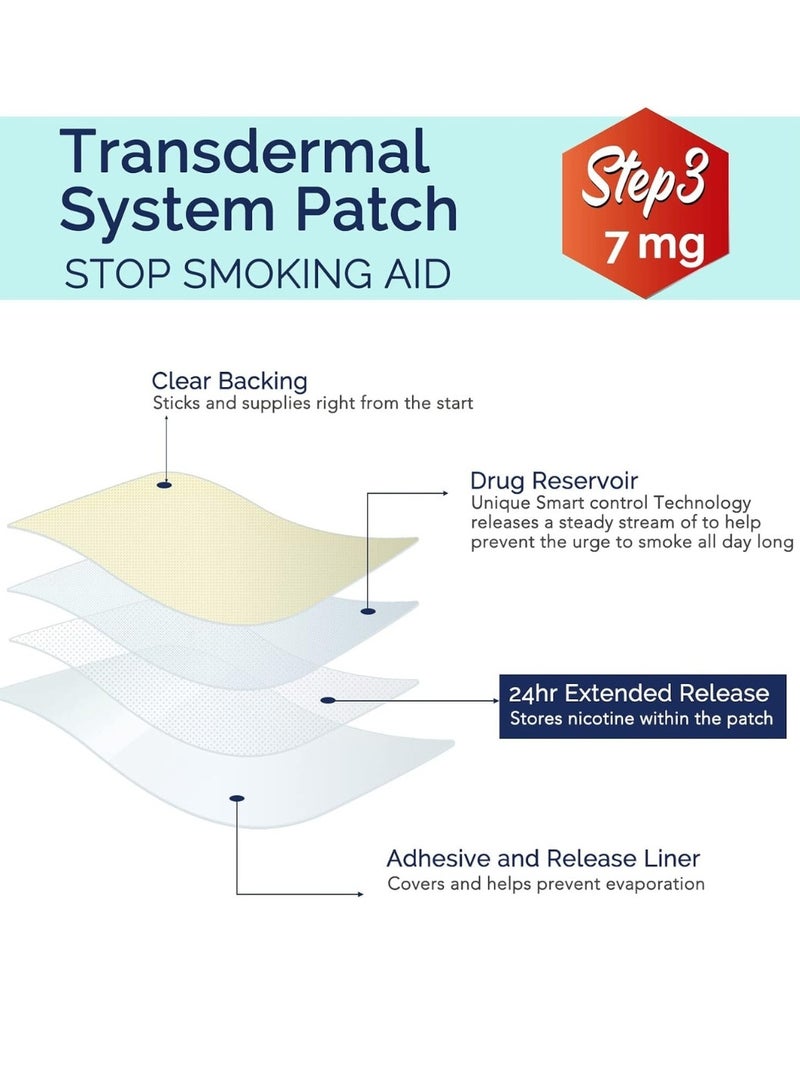 30 Count Quit Smoking Patches Step 3 Smoking Aid to Quit Smoking Transdermal System Patch to Help Quit Smoking Quit Smoking Stickers Stop Smoking Aid Anti Smoking Patches 7mg