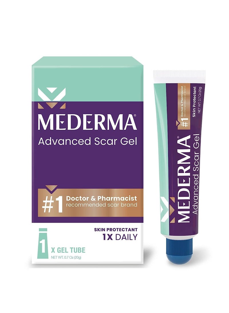 Mederma advanced scar gel treats old and new scars reduces the appearance of scars from acne stitches burns and sore 0.70oz 20g - Packaging may vary