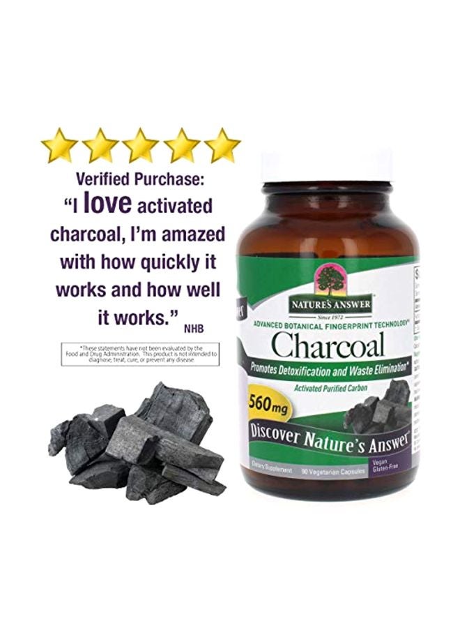 Charcoal Promotes Detoxification And Waste Elimination 560 Mg 90 Veg Capsules